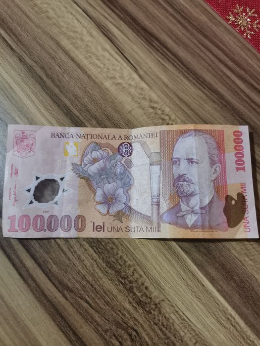 Bancnota 100. 000  lei din 2001