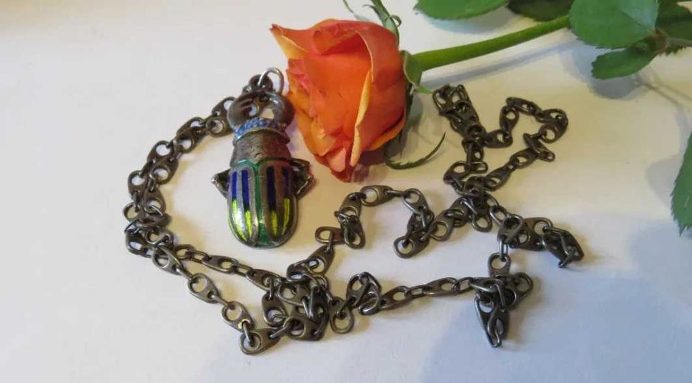 Lant si pandant Lucanus cervus argint