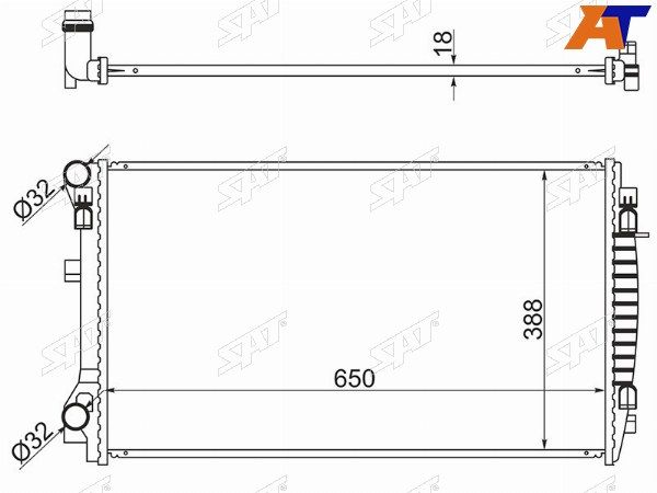Радиатор  Audi A3