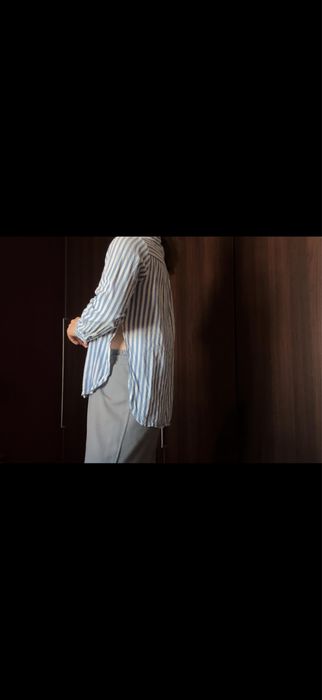 Лятна риза, бяло-синя, размер XS