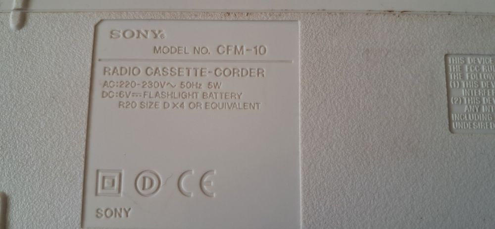 Radio casetofon Sony CFM-10