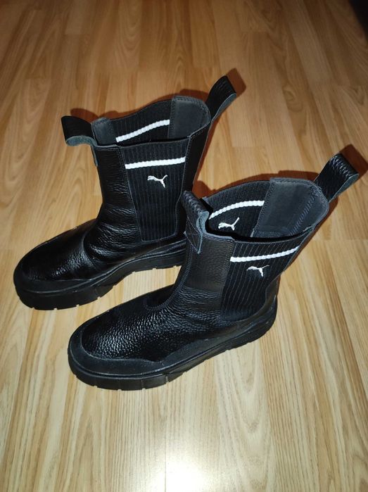 Bocanci piele naturala negri Puma