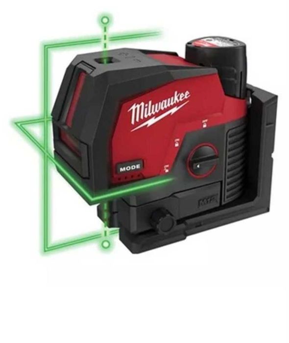 Milwaukee M12 CLLP Зелен Комбиниран Лазерен Нивелир с Отвесни Точки
