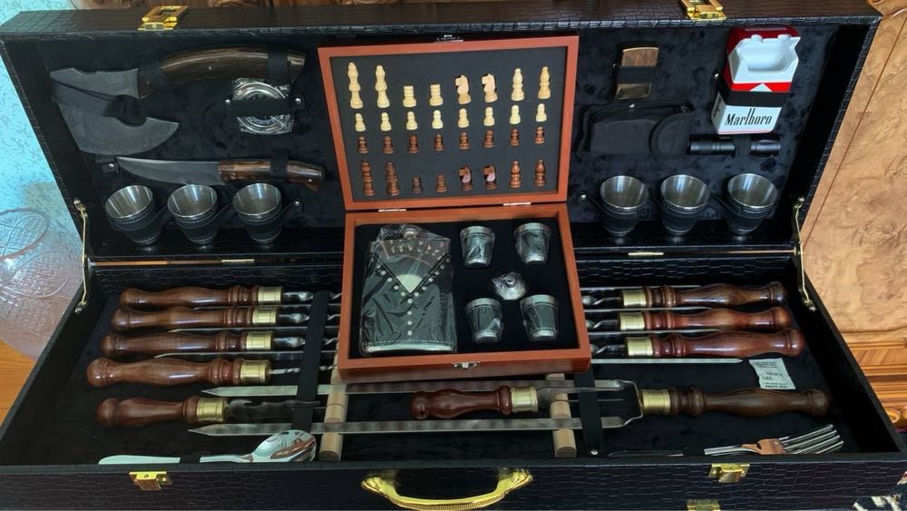 Походный и Подарочный набор для мангала с шампурами