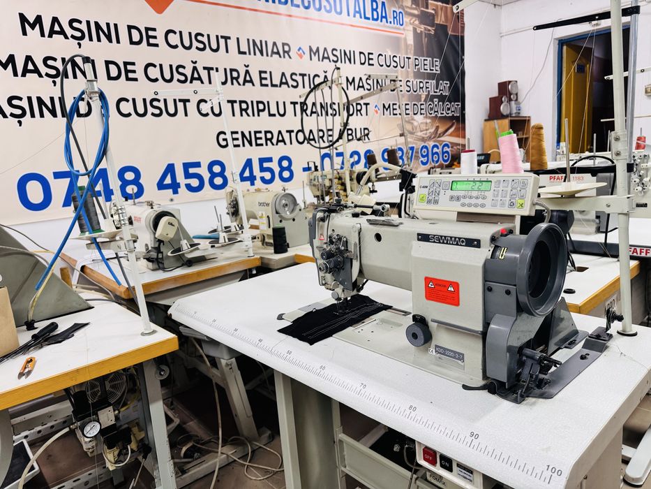 Masina de cusut 2 ace Dublu transport Sewmaq automata taiere ata