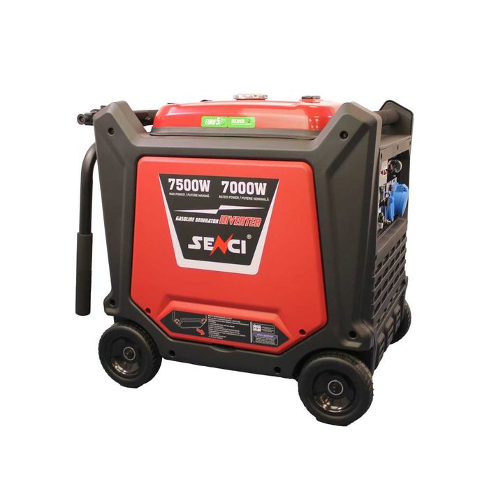 Generator de curent digital de tip inverter SENCI SC8000iE putere maxima 7.5 kW 230V pornire electrica insonorizat, benzina, cu ATS