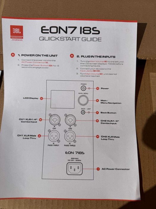 JBL EON 718S Subwoofer activ