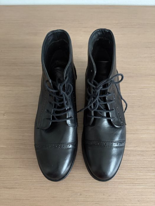 Botine piele naturală 39 tip Oxford