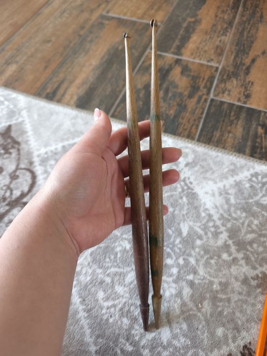 Дървени Автентични пръчки за предене на прежда 2бр