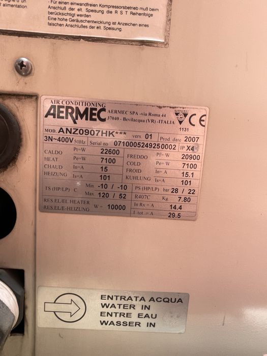 Климатик AERMEC система за отопляне и охлаждане