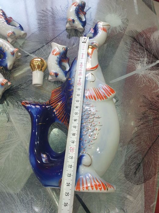 Порцеланов СССР сервиз рибки