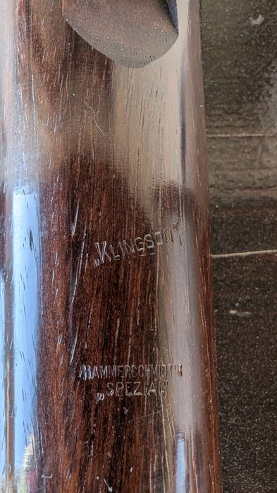 Flaut/fluier bas vintage din lemn -Klingson (Karl  Hammerschidt)