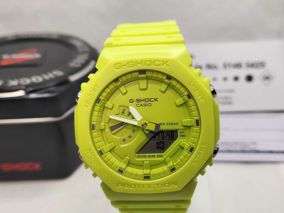 Ceas Sport Casio g shock ga 2100-9a9er Neon Yellow , Nou,Garantie 2 ani