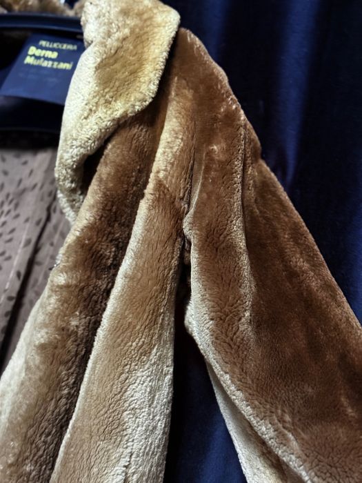 Blană naturală italiană mouton • lungă • S/M • foarte călduroasă