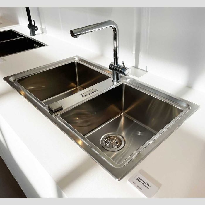 Chiuveta bucatarie cu 2 cuve inox CookingAid FUSION 86BB reversibila