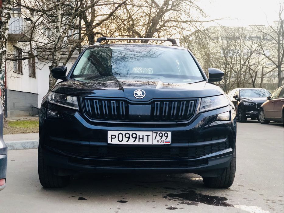 Черная накладка (молдинг) решетки радиатора Skoda Kodiaq
