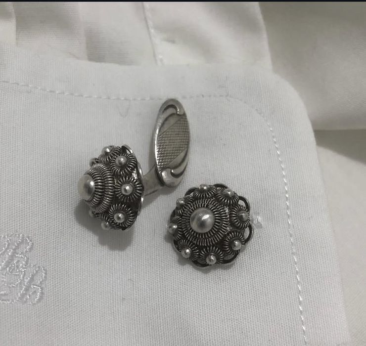 Butoni de cămașă din argint, filigran