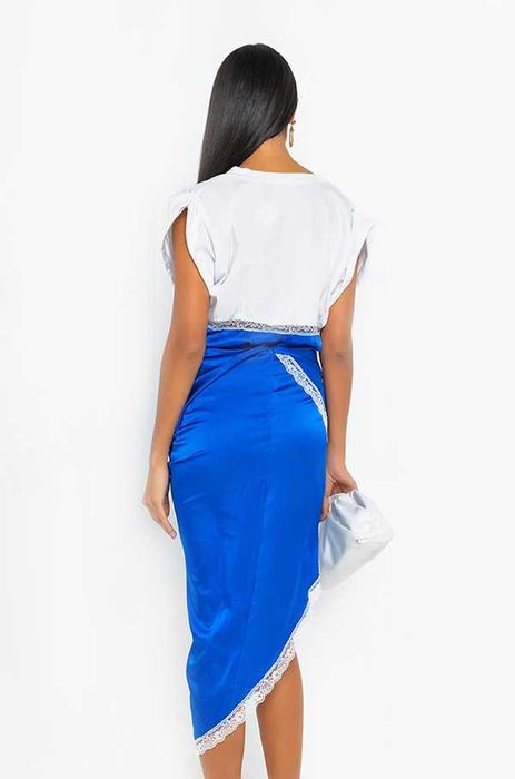 Rochie Midi Dama din Satin, tip T-shirt, disponibila in 3 nuante