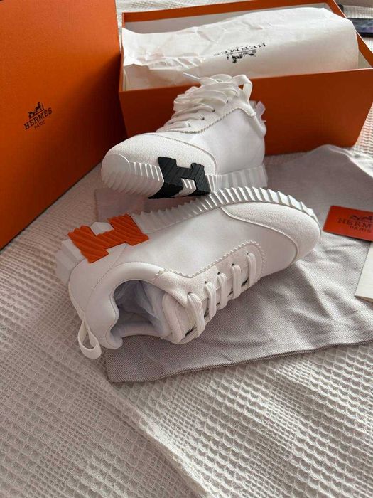 Adidași/Sneakers Hermes Bouncing sneakers white and orange/ premium quality
