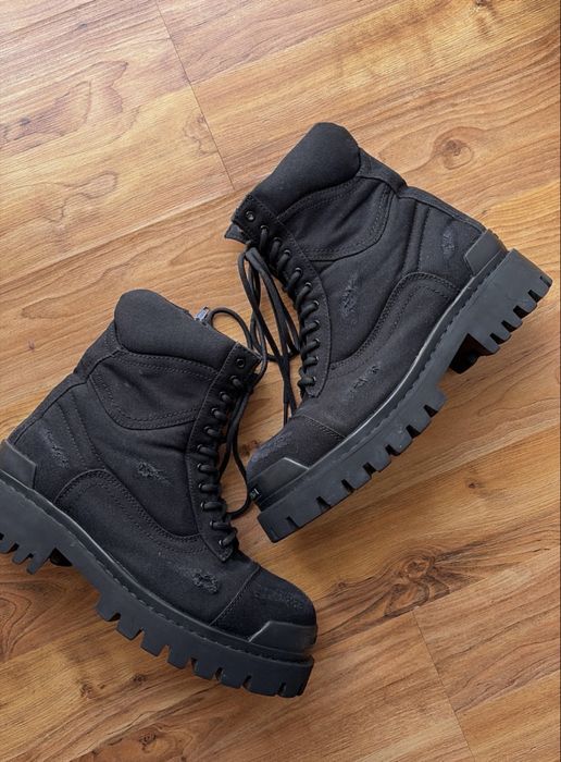 balenciaga striker boots black