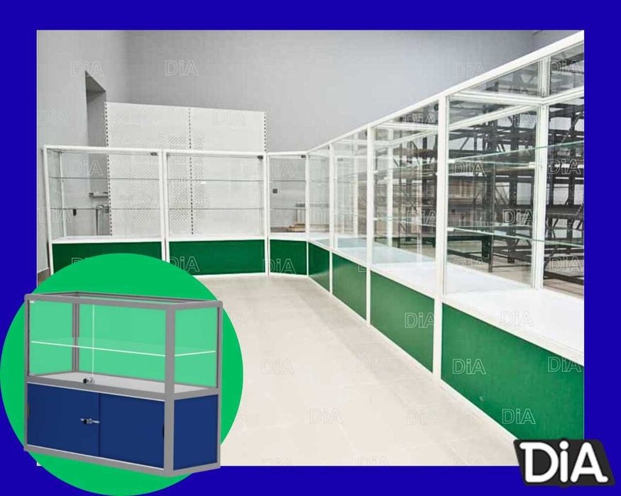 Oynaly vitrina, Акция, прилавки, savdo vitrinalar stellajlar