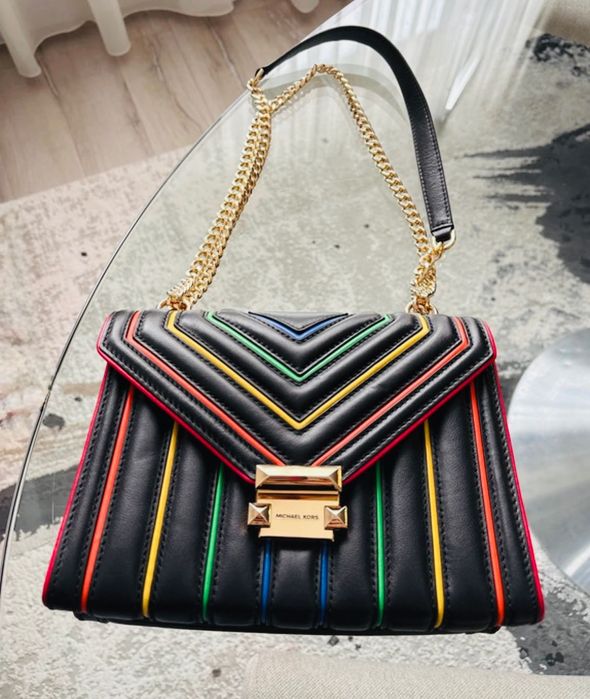 Geantă Michael Kors, neagra, mică, din piele, nouă, fără etichetă