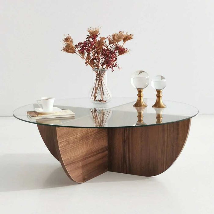 Masuta de cafea, Lily, Nuc, 90 x 30 x 90 cm