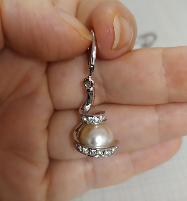 Комплект бижута, колие с висулка и обеци 18KRGP