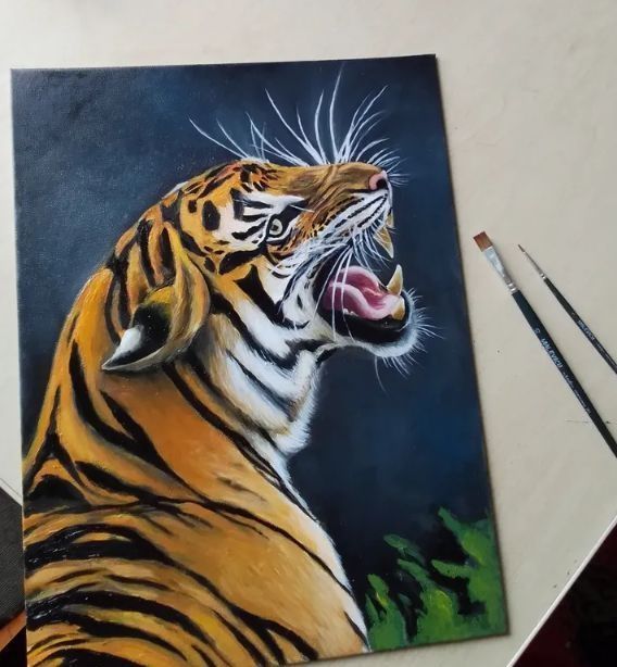 Картина маслом "Тигр"