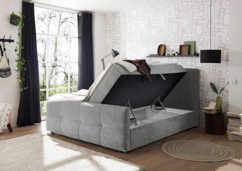 Pat boxspring cu spatii de depozitare