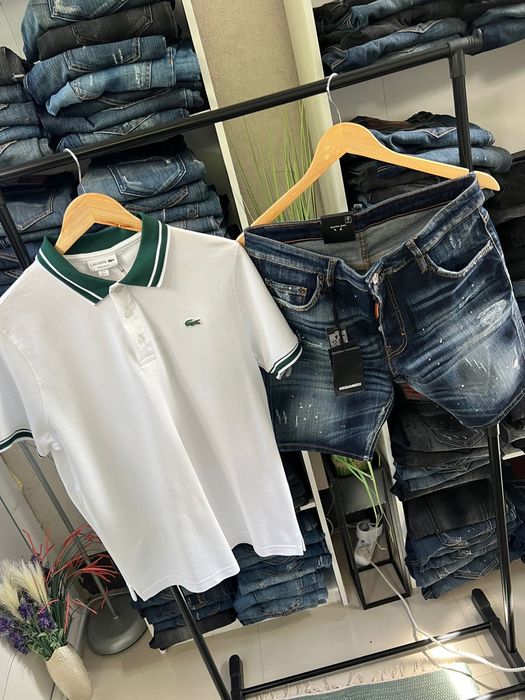 Blugi Scurti Dsquared2 + Tricou Dolce Gabanna