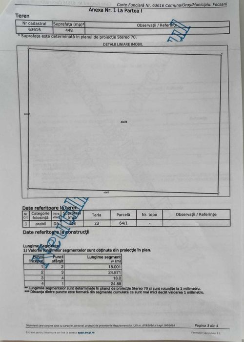 Terenuri de vanzare, loc. Focsani, jud. Vrancea