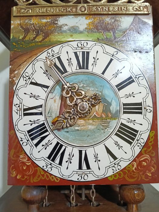 Ceas de perete cu pendul model olandez pictat manual