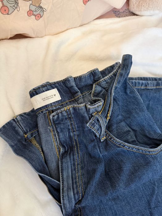 Дънки Зара Zara дамски висока талия , широки крачоли