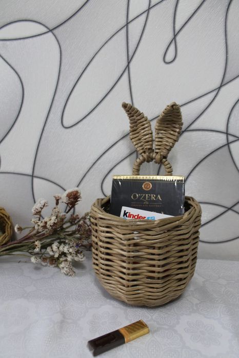 Корзинки зайки плетеные