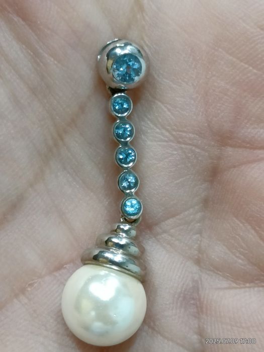 Vind pandantiv din aur 14kt cu perla Akoya și topaze