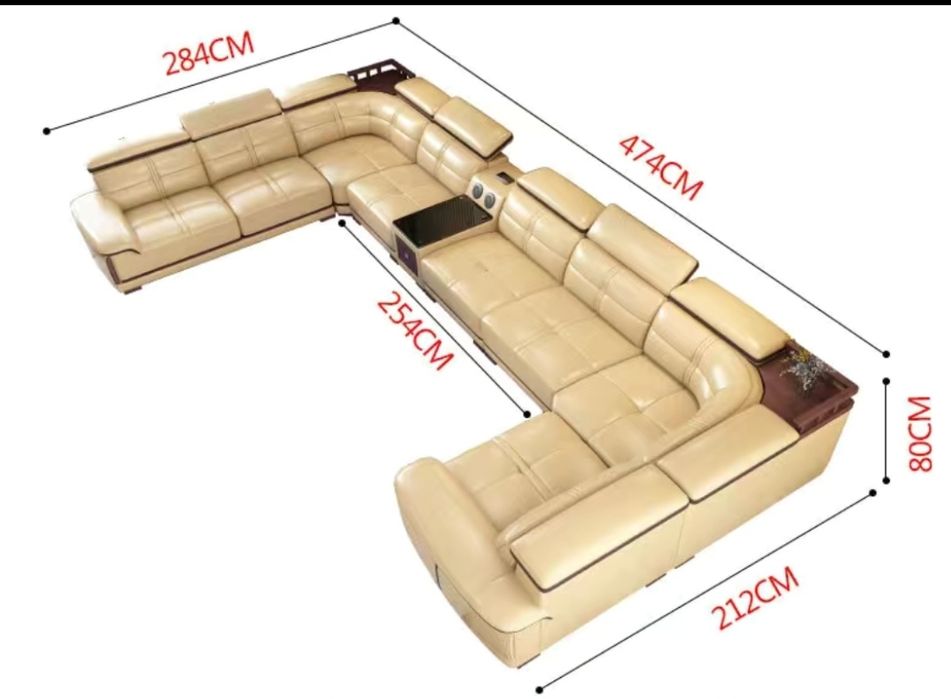 Модульный кожаный диван