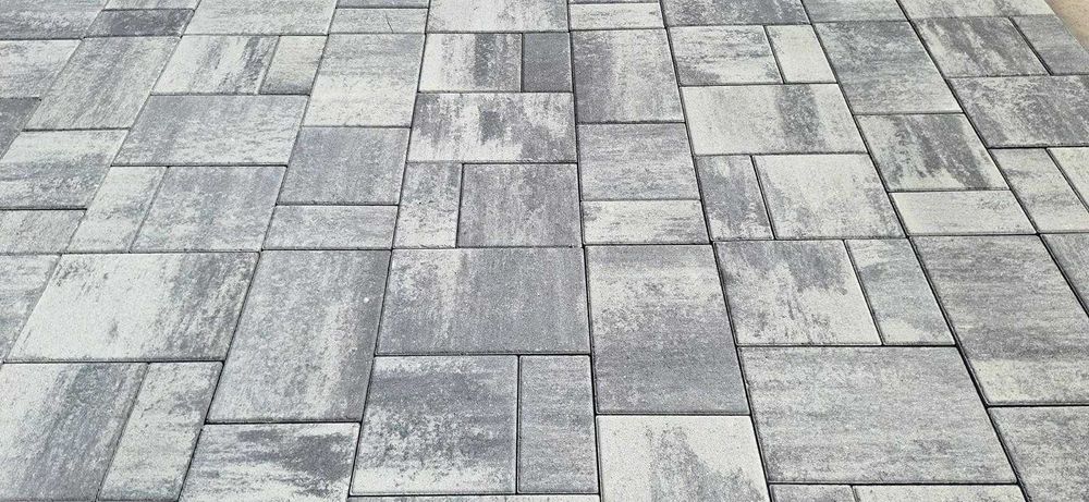 REDUCERE! Pavaj City Trio combi 4 cm, grafit nuantat, gri bazalt