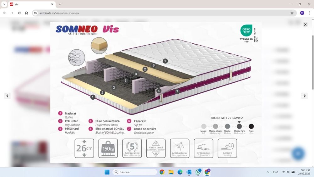 Vând saltea ortopedica