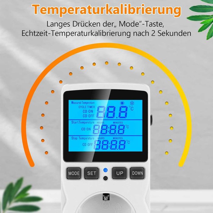 Термостатичен контакт Seamuing 16A 220V цифров температурен контролер със сонда