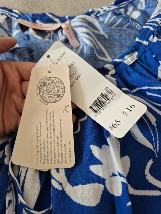 Нова рокля Millers с джобове, EU 44, син флорален принт (L/XL)