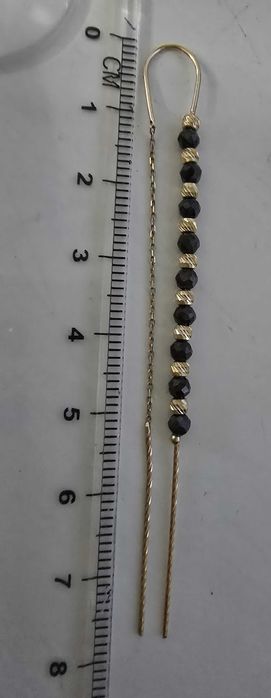 Златни обеци с камъни Оникси