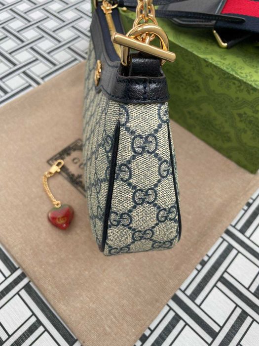 Gucci Оригинална Малка Чанта Ophidia Гучи Supreme Син Canvas GG Лого