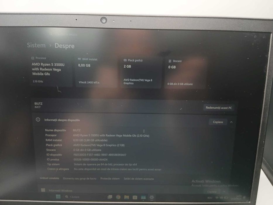 Laptop Lenovo V15-ADA Gri, AMD Ryzen 5-3500U, 8GB DDR4, 1TB HDD