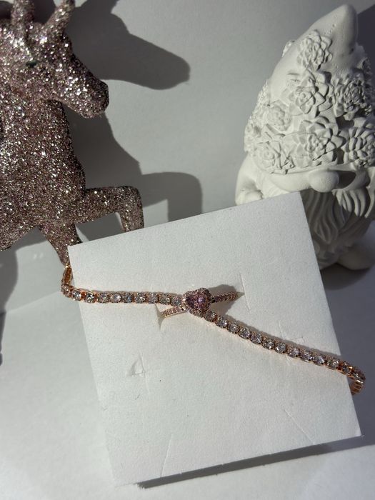 Set inel + bratara tennis rose gold