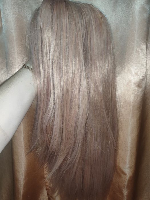 Парик очень красивые розовая пудра как натуральные волосы