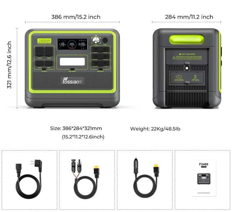2.4kW соларна станция с батерии 2kWh! Резервно захранване - 4800W пиково, 2400W постоянни - соларна станция, мобилен инвертор