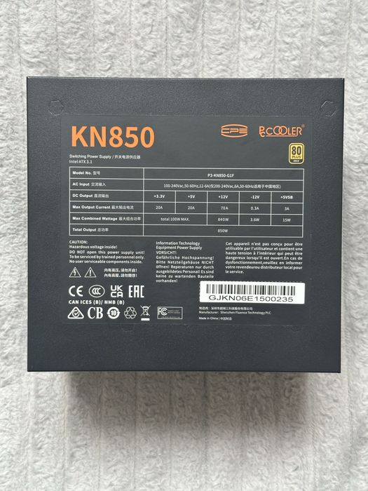 Блок питания PCCooler KN850, 850W, Full Modular, BOPLUS GOLD,