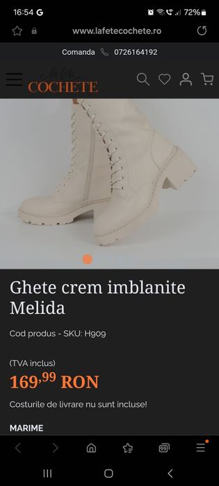 Ghete crem imblanite  Melida