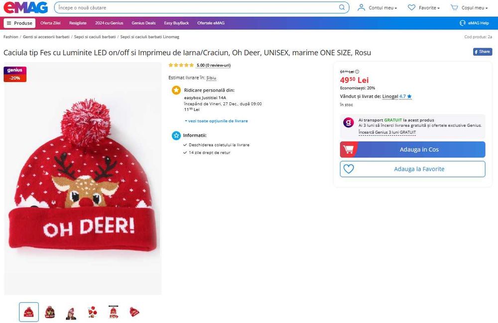Vand caciuli cu luminite pentru sezonul festiv
